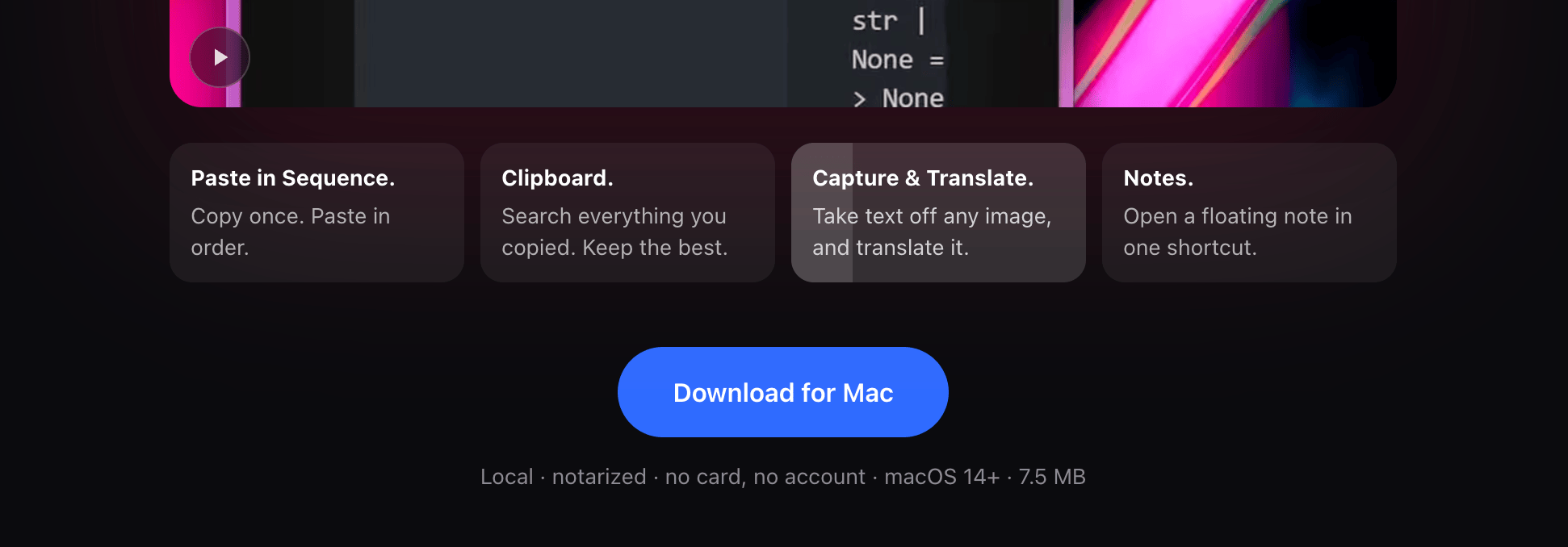 The Klipto homepage player with the third chapter card active and its progress bar filling